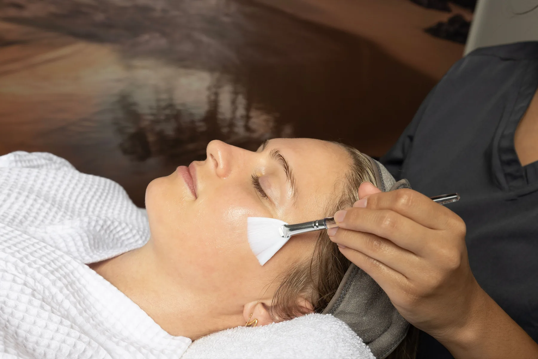 A facial in progress at C3 Wellness Spa on Hillsborough Street, Raleigh