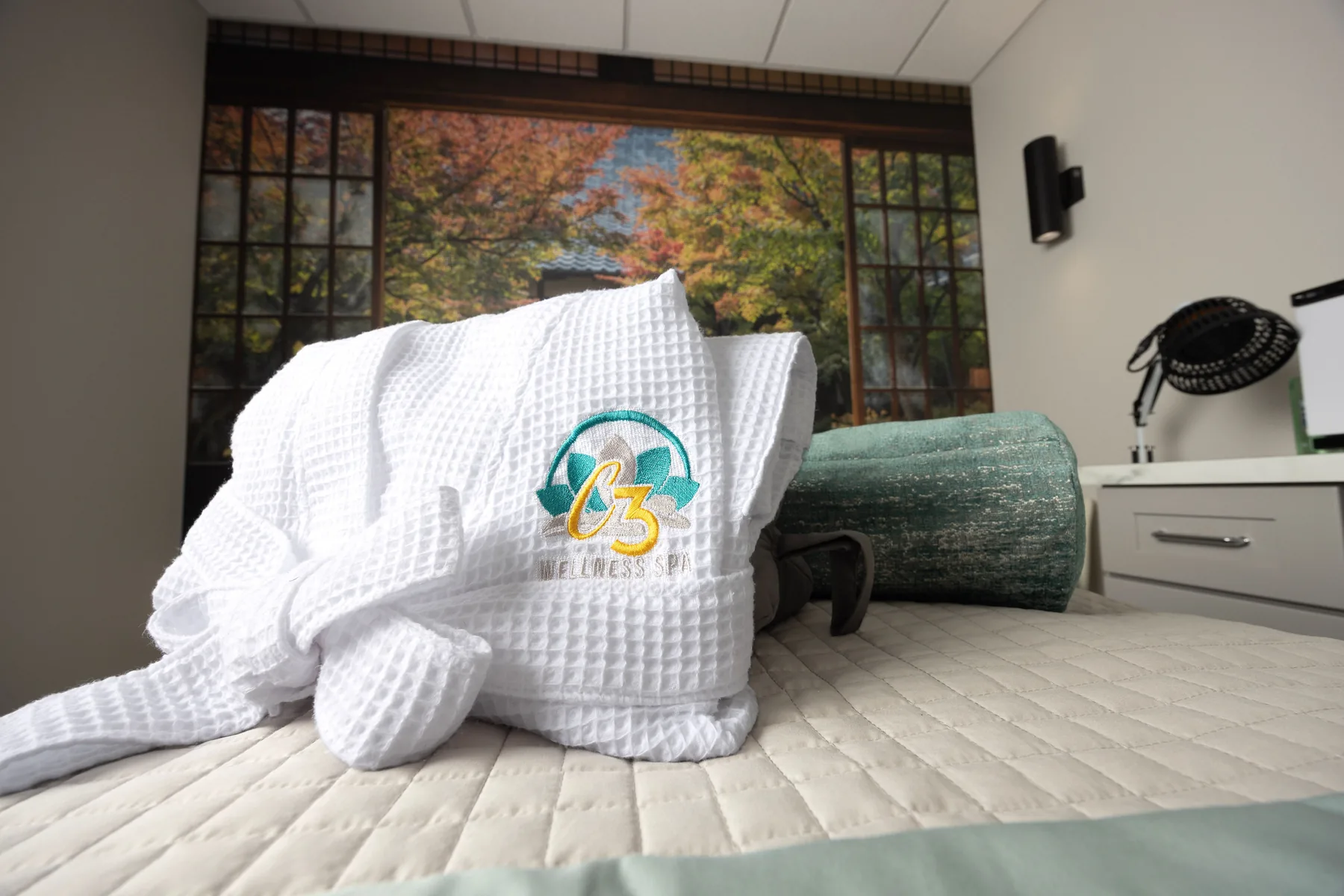Treatment room at C3 Wellness Spa, Raleigh